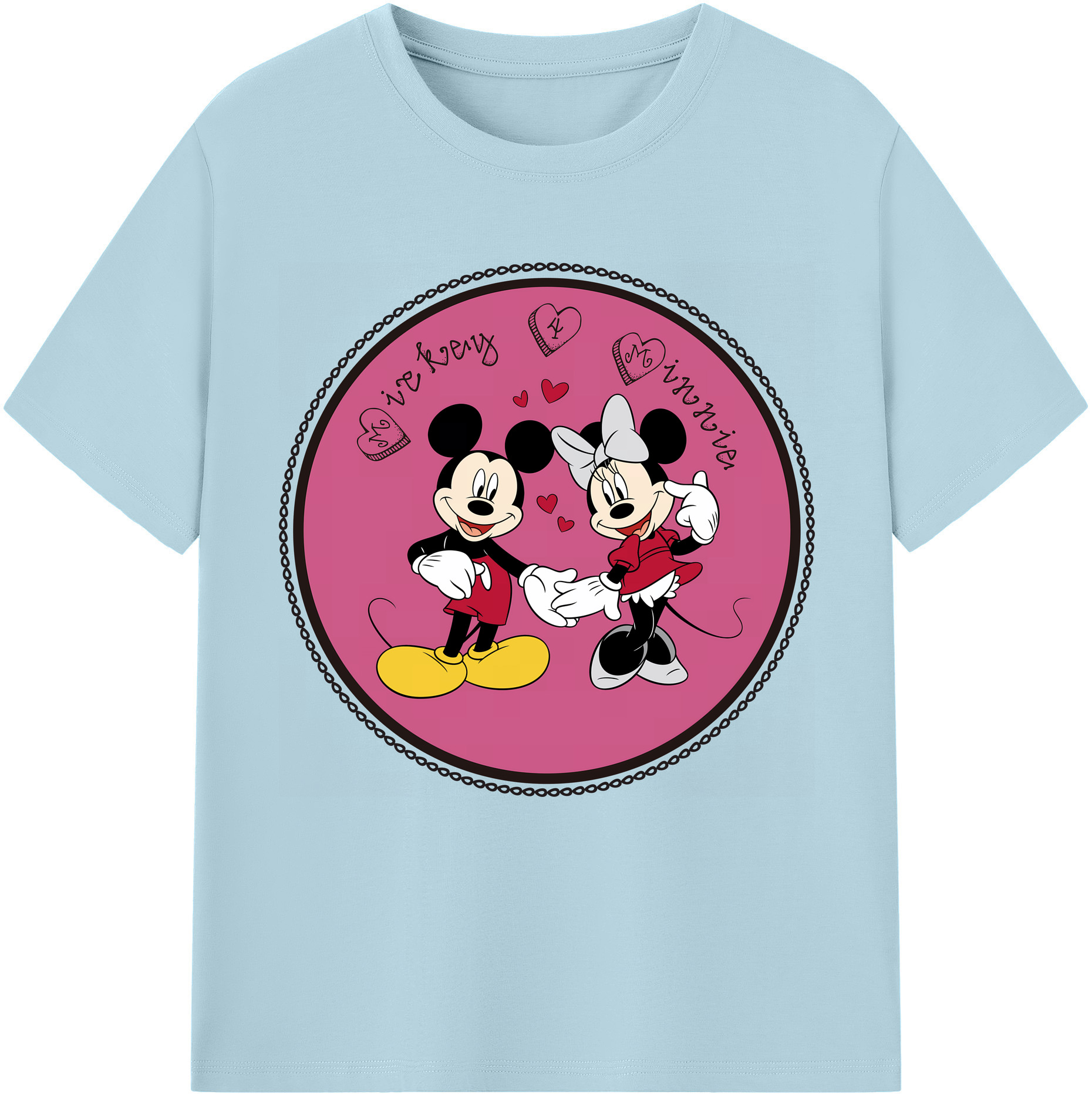 （画像用） ミッキーマウス Mickey Mouse 綿100％半袖Tシャツ（フロントプリント）